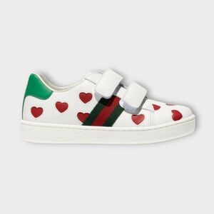 GUCCI ACE SNEAKERS HEARTS VELCRO CLOSURE SNEAKER